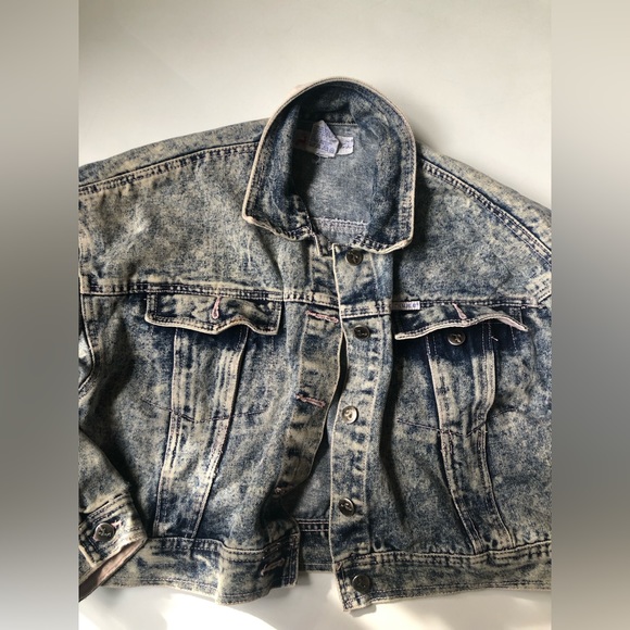 VINTAGE 80S CROPPED DENIM JACKET - Picture 2 of 5